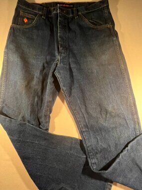 Wrangler FR Flame Resistant Men's Relaxed Fit Work Jeans Blue Denim SIZE 34X32